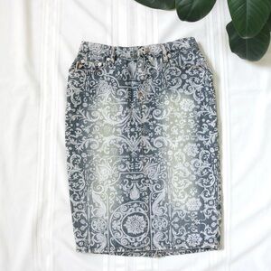 MOSCHINO denim Donna paisley denim skirt
